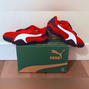 Puma Kids Red and White Trail Spike Sneakers